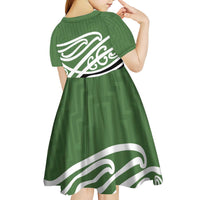 Green Fern New Zealand Kowhai Ngutukak Kid Short Sleeve Dress LT9 - Polynesian Pride