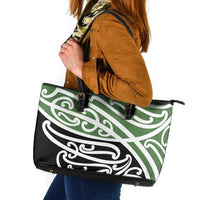 Green Fern New Zealand Kowhai Ngutukak Leather Tote Bag LT9 Green - Polynesian Pride