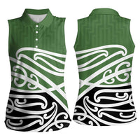 Green Fern New Zealand Kowhai Ngutukak Women Sleeveless Polo Shirt LT9 - Polynesian Pride
