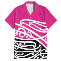 All Pink New Zealand Kowhai Ngutukak Family Matching Off The Shoulder Long Sleeve Dress and Hawaiian Shirt LT9 Dad's Shirt - Short Sleeve Pink - Polynesian Pride