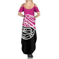 All Pink New Zealand Kowhai Ngutukak Family Matching Summer Maxi Dress and Hawaiian Shirt LT9 - Polynesian Pride