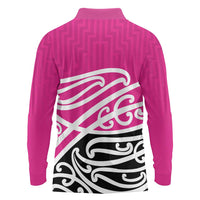 All Pink New Zealand Kowhai Ngutukak Long Sleeve Polo Shirt LT9 - Polynesian Pride