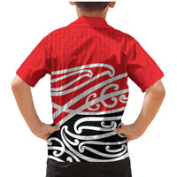 All Red New Zealand Kowhai Ngutukak Family Matching Mermaid Dress and Hawaiian Shirt LT9 - Polynesian Pride
