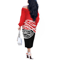 All Red New Zealand Kowhai Ngutukak Off The Shoulder Long Sleeve Dress LT9 - Polynesian Pride