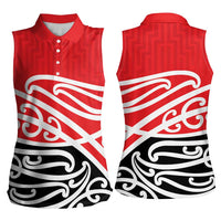 All Red New Zealand Kowhai Ngutukak Women Sleeveless Polo Shirt LT9 - Polynesian Pride