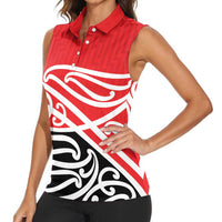 All Red New Zealand Kowhai Ngutukak Women Sleeveless Polo Shirt LT9 - Polynesian Pride