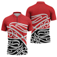 All Red New Zealand Kowhai Ngutukak Zipper Polo Shirt LT9 - Polynesian Pride