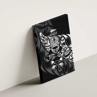 New Zealand Lawn Bowls Canvas Wall Art Black Maori Warrior Tribal Silver Fern LT9 - Polynesian Pride