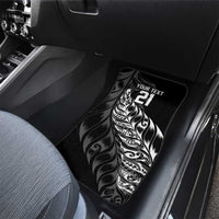 New Zealand Lawn Bowls Custom Car Mats Black Maori Warrior Tribal Silver Fern LT9 - Polynesian Pride