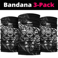 New Zealand Lawn Bowls Neck Gaiter Black Maori Warrior Tribal Silver Fern LT9 package One Size: 25*50cm Black - Polynesian Pride