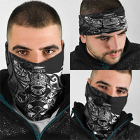 New Zealand Lawn Bowls Neck Gaiter Black Maori Warrior Tribal Silver Fern LT9 - Polynesian Pride