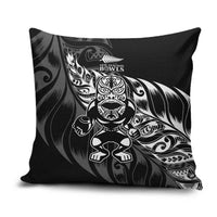 New Zealand Lawn Bowls Pillow Cover Black Maori Warrior Tribal Silver Fern LT9 Black - Polynesian Pride