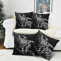 New Zealand Lawn Bowls Pillow Cover Black Maori Warrior Tribal Silver Fern LT9 - Polynesian Pride