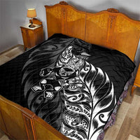 New Zealand Lawn Bowls Quilt Black Maori Warrior Tribal Silver Fern LT9 - Polynesian Pride