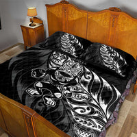 New Zealand Lawn Bowls Quilt Bed Set Black Maori Warrior Tribal Silver Fern LT9 - Polynesian Pride