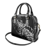 New Zealand Lawn Bowls Shoulder Handbag Black Maori Warrior Tribal Silver Fern LT9 - Polynesian Pride