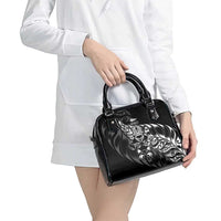 New Zealand Lawn Bowls Shoulder Handbag Black Maori Warrior Tribal Silver Fern LT9 - Polynesian Pride
