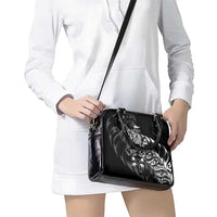 New Zealand Lawn Bowls Shoulder Handbag Black Maori Warrior Tribal Silver Fern LT9 - Polynesian Pride