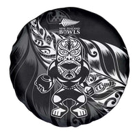 New Zealand Lawn Bowls Spare Tire Cover Black Maori Warrior Tribal Silver Fern LT9 - Polynesian Pride