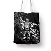 New Zealand Lawn Bowls Tote Bag Black Maori Warrior Tribal Silver Fern LT9 - Polynesian Pride