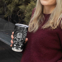 New Zealand Lawn Bowls Custom Tumbler Cup Black Maori Warrior Tribal Silver Fern LT9 - Polynesian Pride