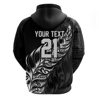New Zealand Lawn Bowls Custom Zip Hoodie Black Maori Warrior Tribal Silver Fern LT9 - Polynesian Pride