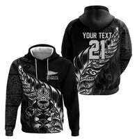 New Zealand Lawn Bowls Custom Zip Hoodie Black Maori Warrior Tribal Silver Fern LT9 - Polynesian Pride