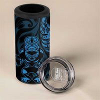 New Zealand Lawn Bowls Custom 4 in 1 Can Cooler Tumbler Blue Maori Warrior Tribal Silver Fern LT9 - Polynesian Pride