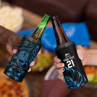 New Zealand Lawn Bowls Custom 4 in 1 Can Cooler Tumbler Blue Maori Warrior Tribal Silver Fern LT9 - Polynesian Pride