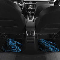 New Zealand Lawn Bowls Custom Car Mats Blue Maori Warrior Tribal Silver Fern LT9 Set 2pcs - Back Blue - Polynesian Pride