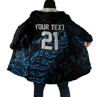 New Zealand Lawn Bowls Custom Cloak Blue Maori Warrior Tribal Silver Fern - Polynesian Pride