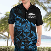 New Zealand Lawn Bowls Custom Hawaiian Shirt Blue Maori Warrior Tribal Silver Fern LT9 - Polynesian Pride