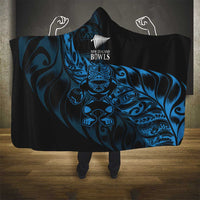 New Zealand Lawn Bowls Hooded Blanket Blue Maori Warrior Tribal Silver Fern LT9 - Polynesian Pride