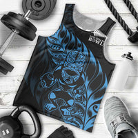 New Zealand Lawn Bowls Custom Men Tank Top Blue Maori Warrior Tribal Silver Fern LT9 - Polynesian Pride