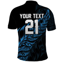 New Zealand Lawn Bowls Custom Polo Shirt Blue Maori Warrior Tribal Silver Fern LT9 - Polynesian Pride