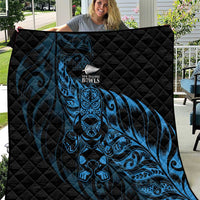 New Zealand Lawn Bowls Quilt Blue Maori Warrior Tribal Silver Fern - Polynesian Pride