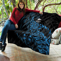 New Zealand Lawn Bowls Quilt Blue Maori Warrior Tribal Silver Fern - Polynesian Pride