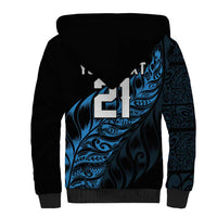 New Zealand Lawn Bowls Custom Sherpa Hoodie Blue Maori Warrior Tribal Silver Fern LT9 - Polynesian Pride