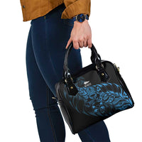 New Zealand Lawn Bowls Shoulder Handbag Blue Maori Warrior Tribal Silver Fern - Polynesian Pride
