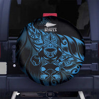 New Zealand Lawn Bowls Spare Tire Cover Blue Maori Warrior Tribal Silver Fern LT9 No hole Blue - Polynesian Pride