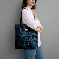 New Zealand Lawn Bowls Tote Bag Blue Maori Warrior Tribal Silver Fern LT9 - Polynesian Pride