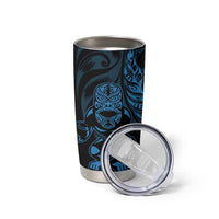 New Zealand Lawn Bowls Custom Tumbler Cup Blue Maori Warrior Tribal Silver Fern LT9 - Polynesian Pride
