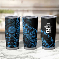 New Zealand Lawn Bowls Custom Tumbler Cup Blue Maori Warrior Tribal Silver Fern LT9 - Polynesian Pride