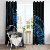 New Zealand Lawn Bowls Window Curtain Blue Maori Warrior Tribal Silver Fern LT9 - Polynesian Pride