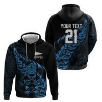 New Zealand Lawn Bowls Custom Zip Hoodie Blue Maori Warrior Tribal Silver Fern LT9 - Polynesian Pride
