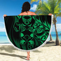 New Zealand Lawn Bowls Beach Blanket Green Maori Warrior Tribal Silver Fern LT9 - Polynesian Pride