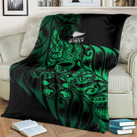New Zealand Lawn Bowls Blanket Green Maori Warrior Tribal Silver Fern LT9 - Polynesian Pride
