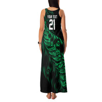 New Zealand Lawn Bowls Custom Family Matching Tank Maxi Dress and Hawaiian Shirt Green Maori Warrior Tribal Silver Fern LT9 - Polynesian Pride