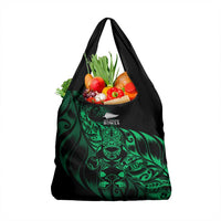 New Zealand Lawn Bowls Grocery Bag Green Maori Warrior Tribal Silver Fern LT9 1-pack One Size Green - Polynesian Pride