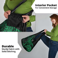 New Zealand Lawn Bowls Grocery Bag Green Maori Warrior Tribal Silver Fern LT9 - Polynesian Pride